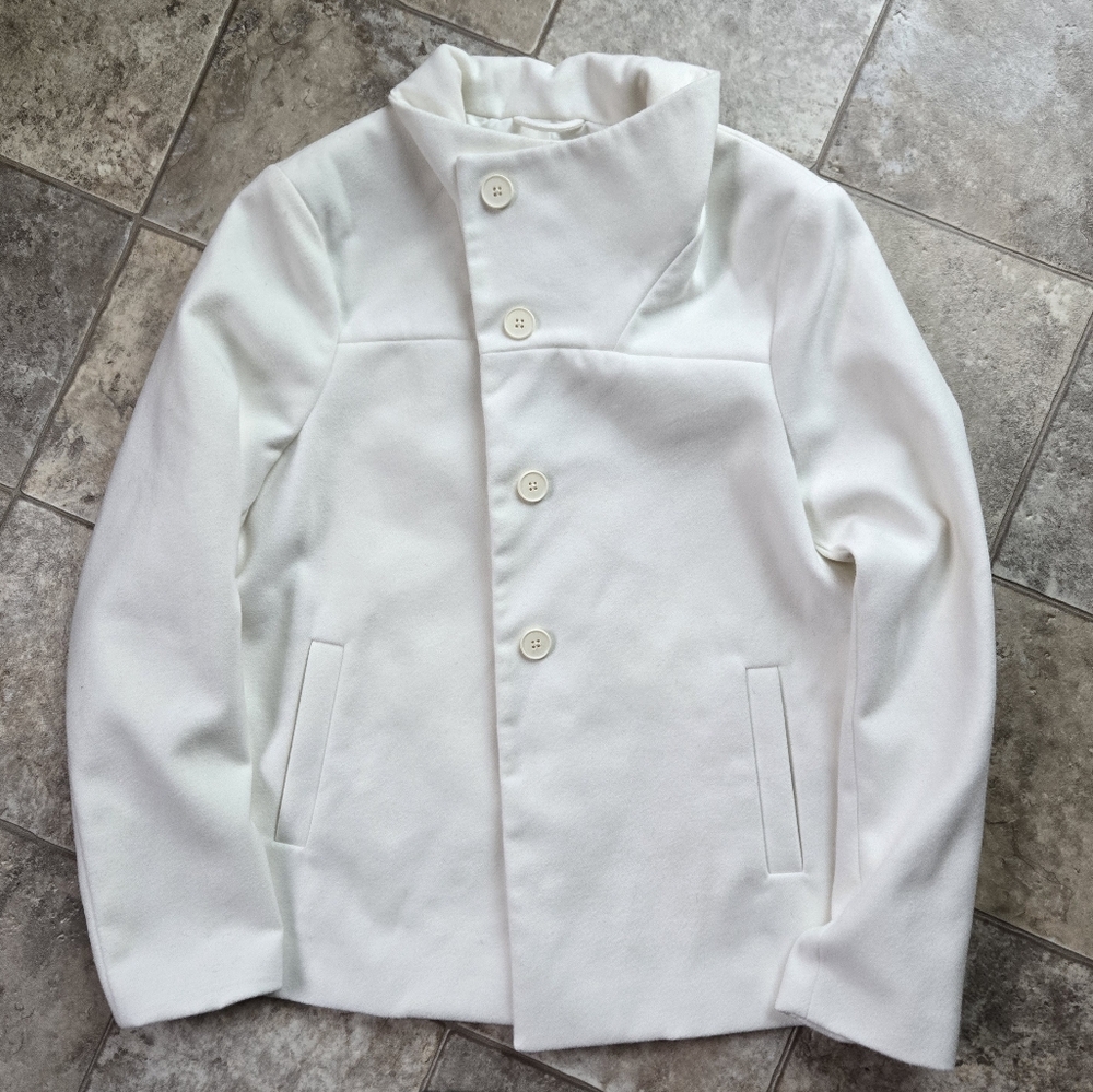 Old Navy White Pea Coat
